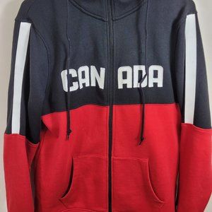 Women’s Hudson's Bay Size M Canada Hoodie Sweatshirt stripes red black Olympics